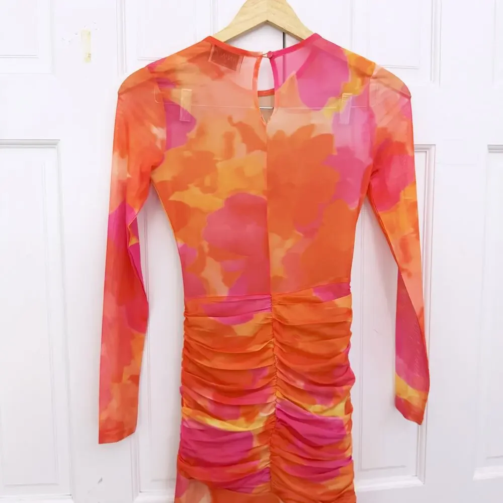 RUNAWAY THE LABEL Olivia Maxi Dress Orange Floral - Picture 13 of 14